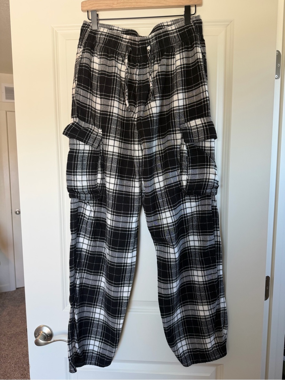 Hollister Black and White Plaid Sleep Pants